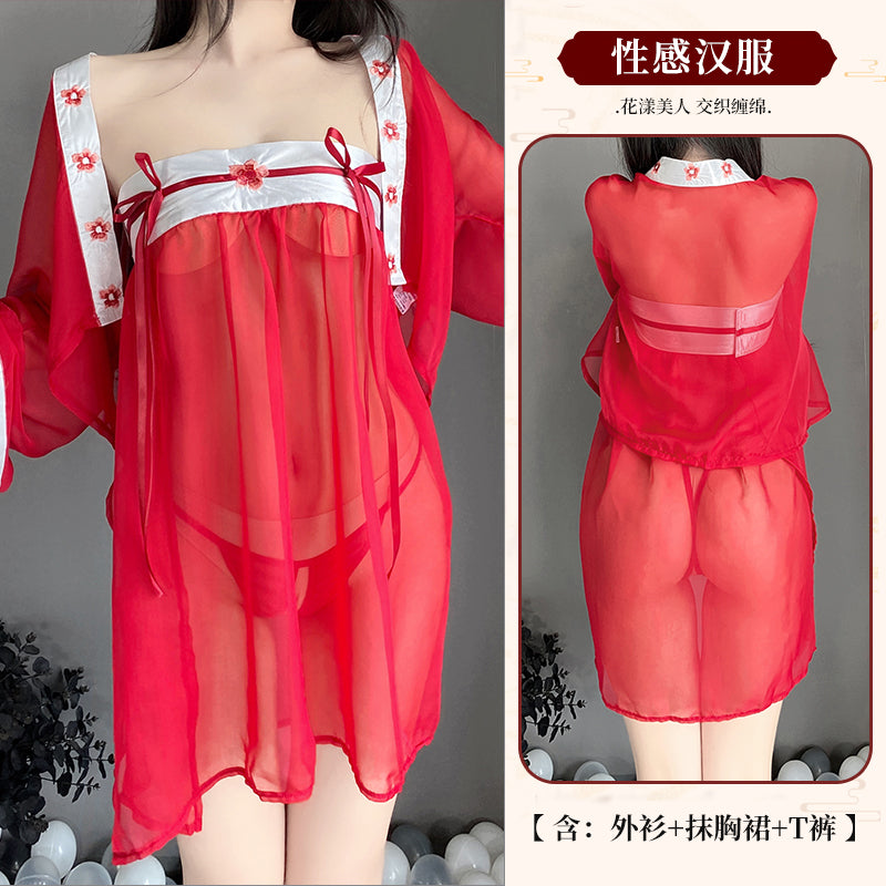 BT2568-情趣內衣誘惑古風漢服套裝激情睡衣床上激情套裝火辣制服