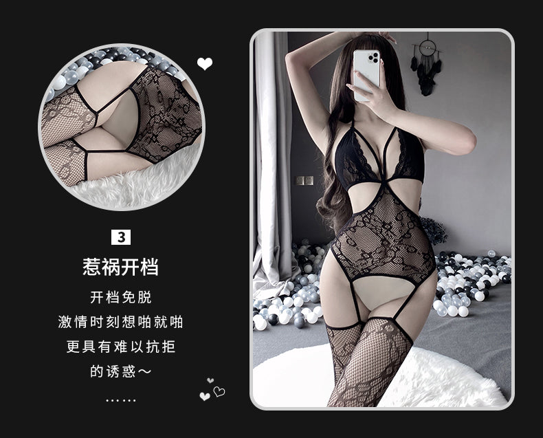 BF2371-性感開檔歐美情趣內衣網衣三點式連體衣情趣內衣鏤空女緊身衣