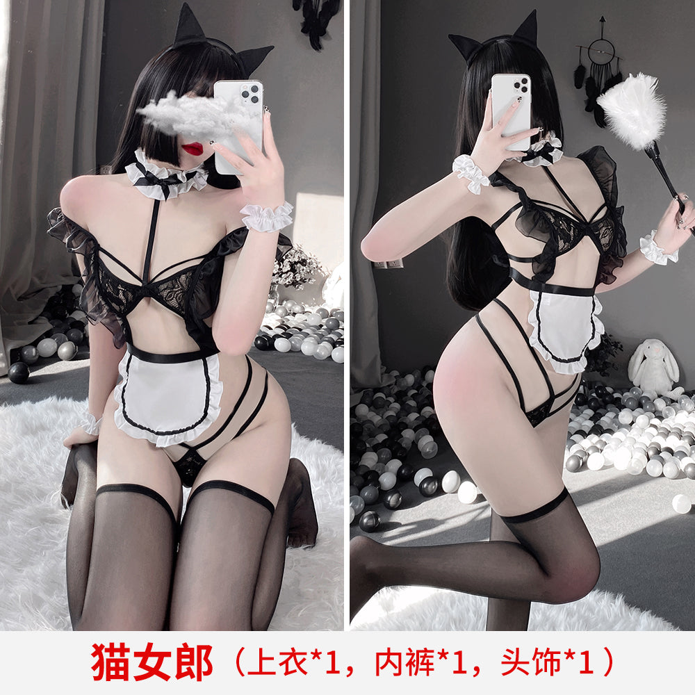 BT2499-情趣內衣服性感制服誘惑透明床上調情服裝猫女郎激情