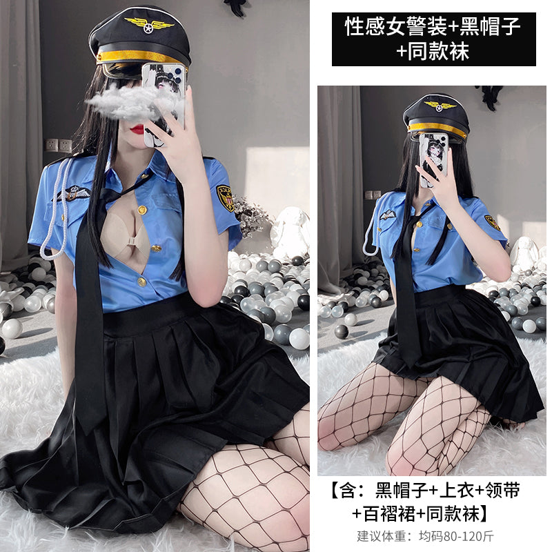 BT1016-情趣內衣性感小胸女警制服誘惑衣服調情激情套裝