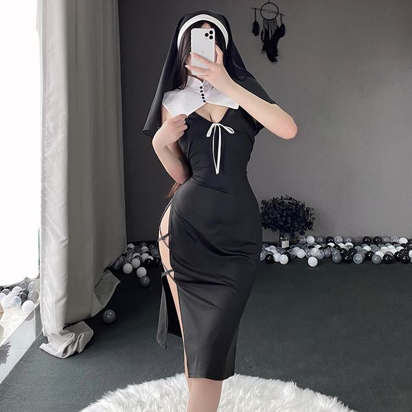 BT2718-性感內衣情趣內衣角色扮演修女cosplay制服性感開叉純欲套裝