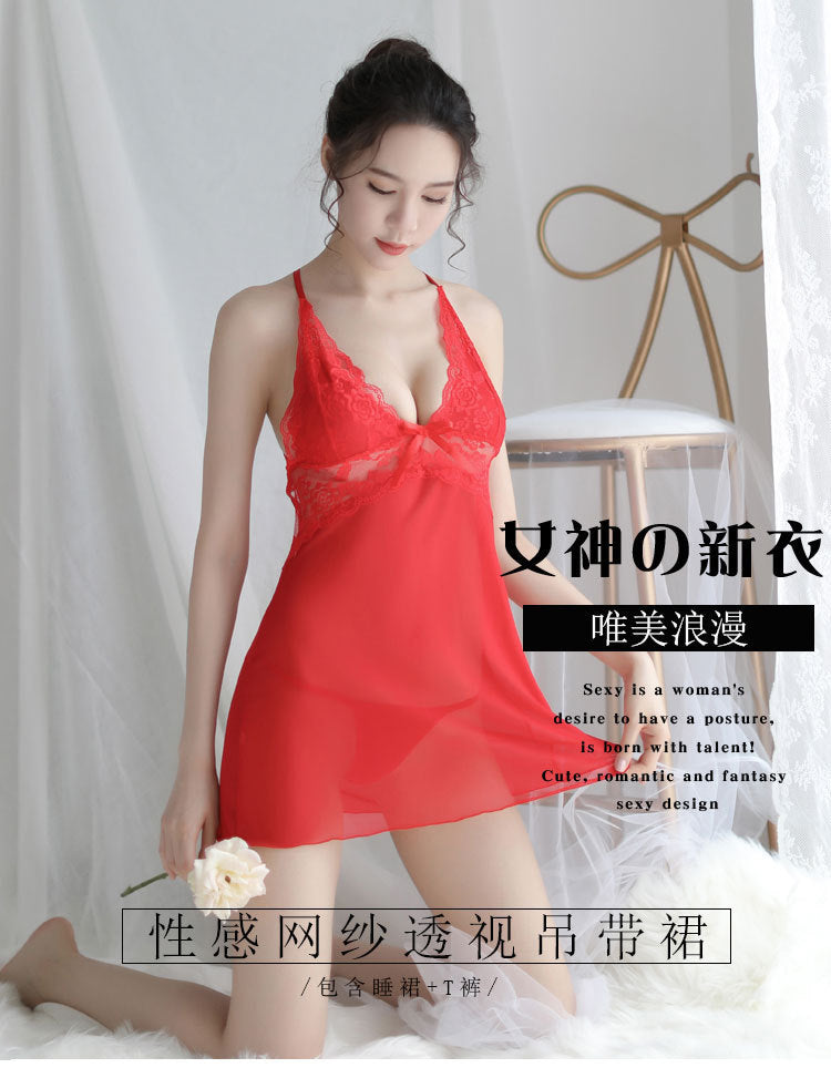 【A-1082】情趣內衣性感蕾絲女式帶網紗情趣睡衣代發
