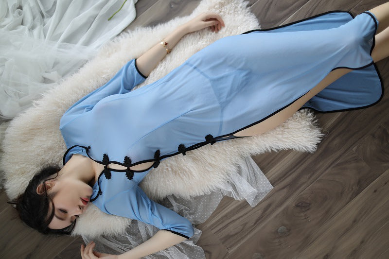 【A-1187】情趣內衣女裝透視側叉制服民國風學生裝性感旗袍睡裙