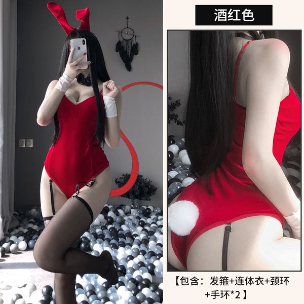 BT2251-情趣內衣兔女郎性感連體衣吊襪帶開檔制服誘惑套裝