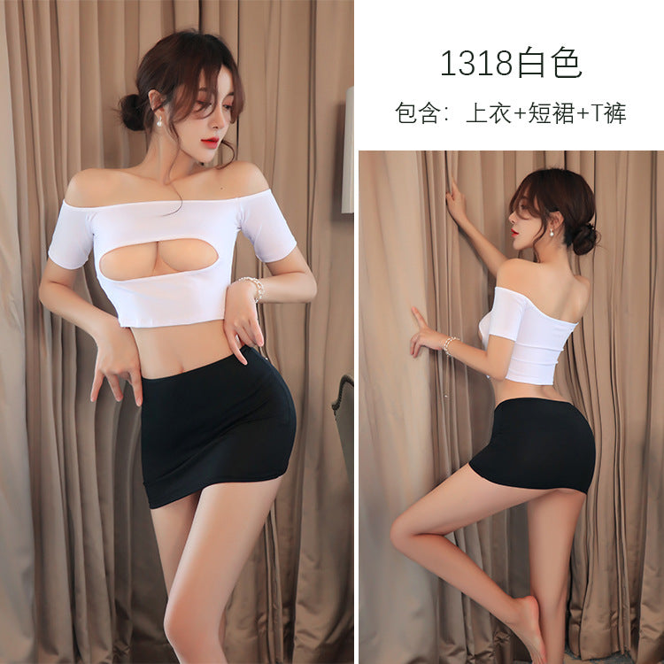 【A-1318】情趣內衣女性感透視秘書裝制服誘惑辦公OL包臀裙