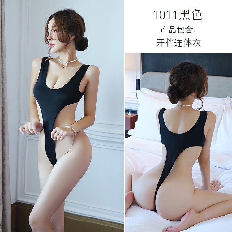 【A-1011】情趣睡衣性感純欲內衣冰絲火辣開檔連體制服誘惑批發