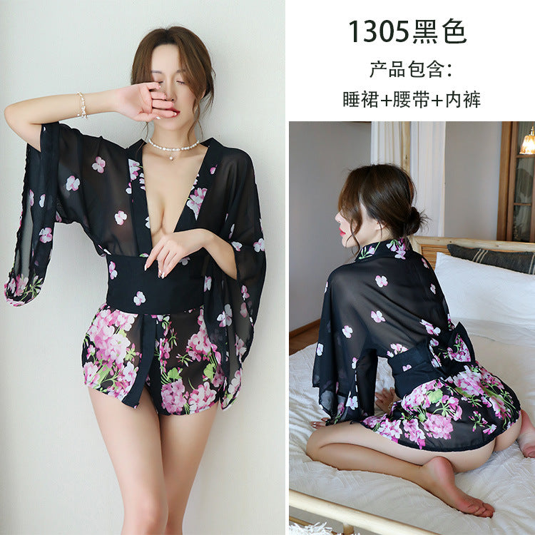 【A-1305】情趣內衣女性感日式和服誘惑復古性感睡衣套裝