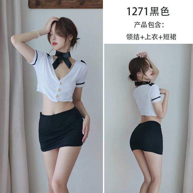 【A-1271】情趣內衣女士性感水手女警空姐制服角色扮演露乳誘惑