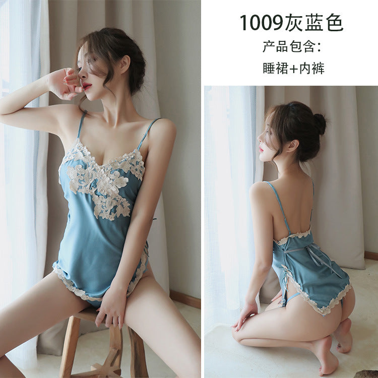【A-1009】情趣内衣女性感内衣露背吊带睡裙性感蕾絲誘惑