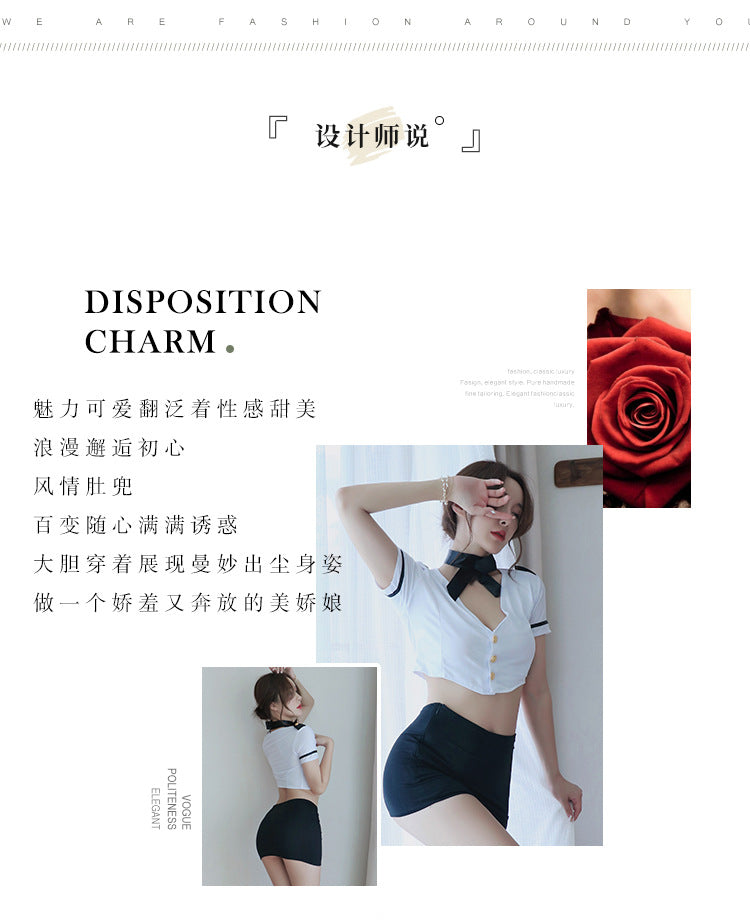 【A-1271】情趣內衣女士性感水手女警空姐制服角色扮演露乳誘惑