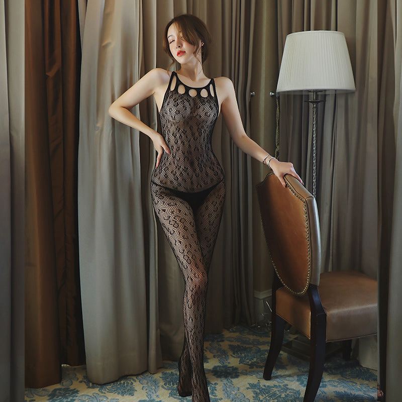 AO5019-情趣內衣女士性感免脫開檔連體衣吊帶網衣