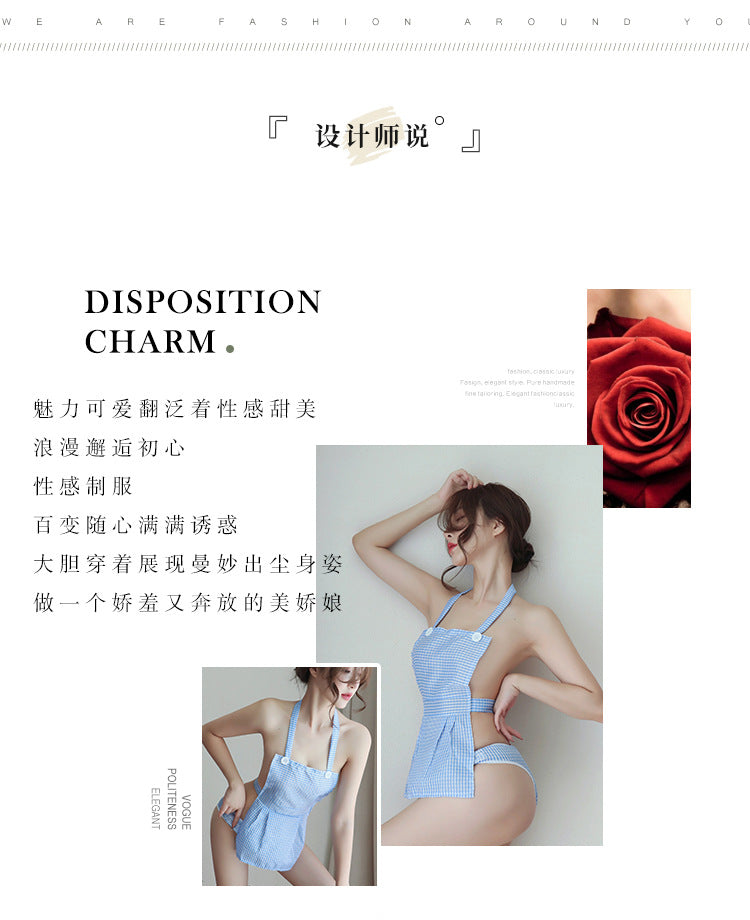 【A-1260】情趣內衣女歐美性感制服誘惑可愛圍裙小護士女傭套裝