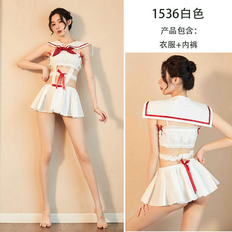 【A-1536】情趣內衣女性感水手學生裝制服誘惑短裙套裝