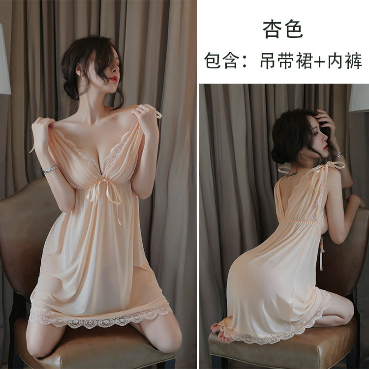 【A-1090】情趣內衣女士大碼歐美性感睡衣深透明網紗睡裙