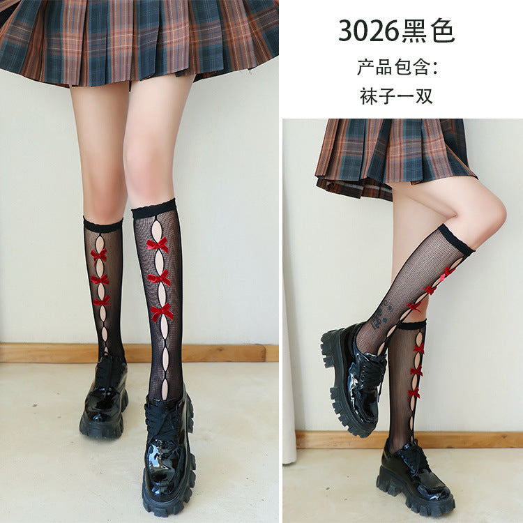 AS3026-情趣絲襪學生蘿莉蝴蝶結性感網襪洛麗塔JK制服誘惑