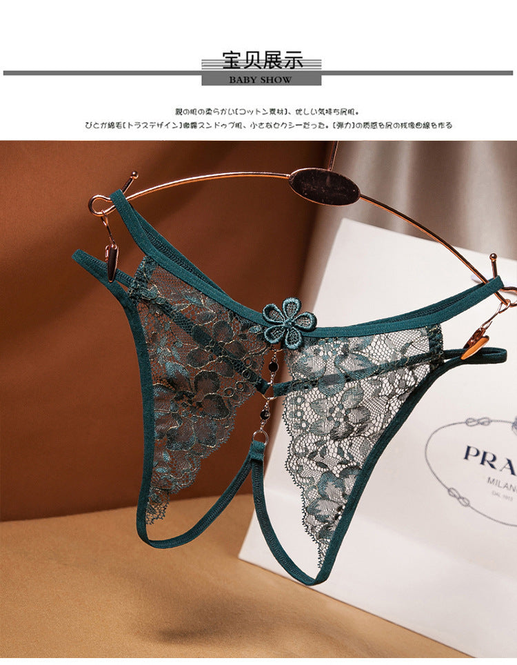 CE3070-情趣內衣透視蕾絲開檔內褲女免脫誘惑開襠性感丁字褲