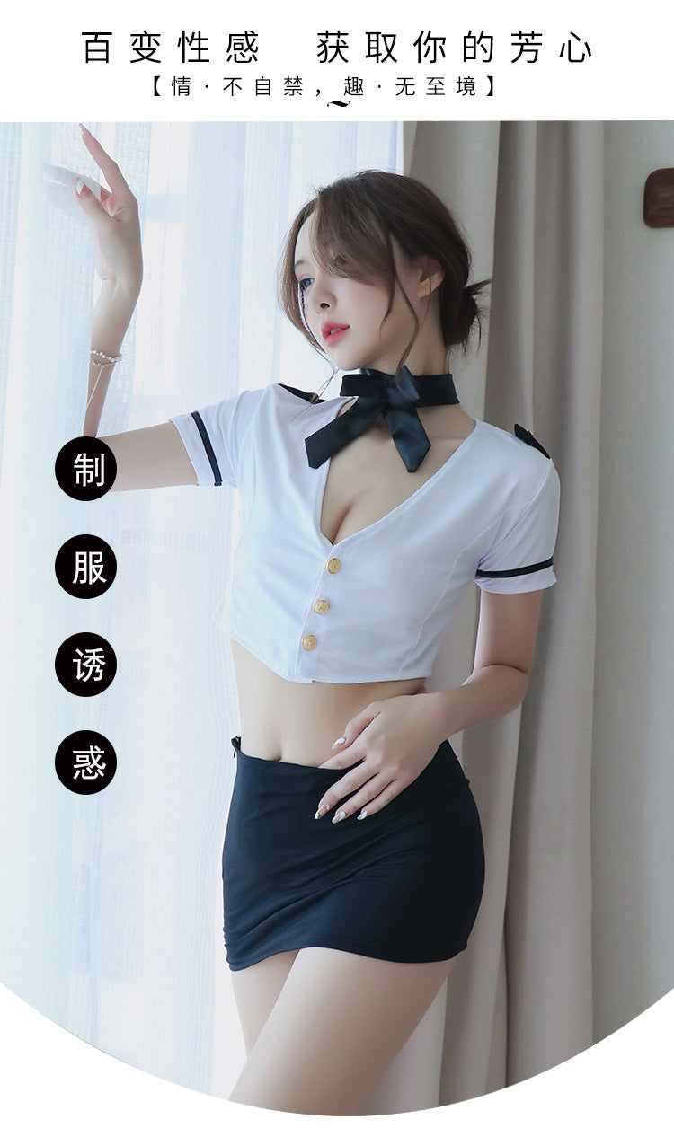 【A-1271】情趣內衣女士性感水手女警空姐制服角色扮演露乳誘惑