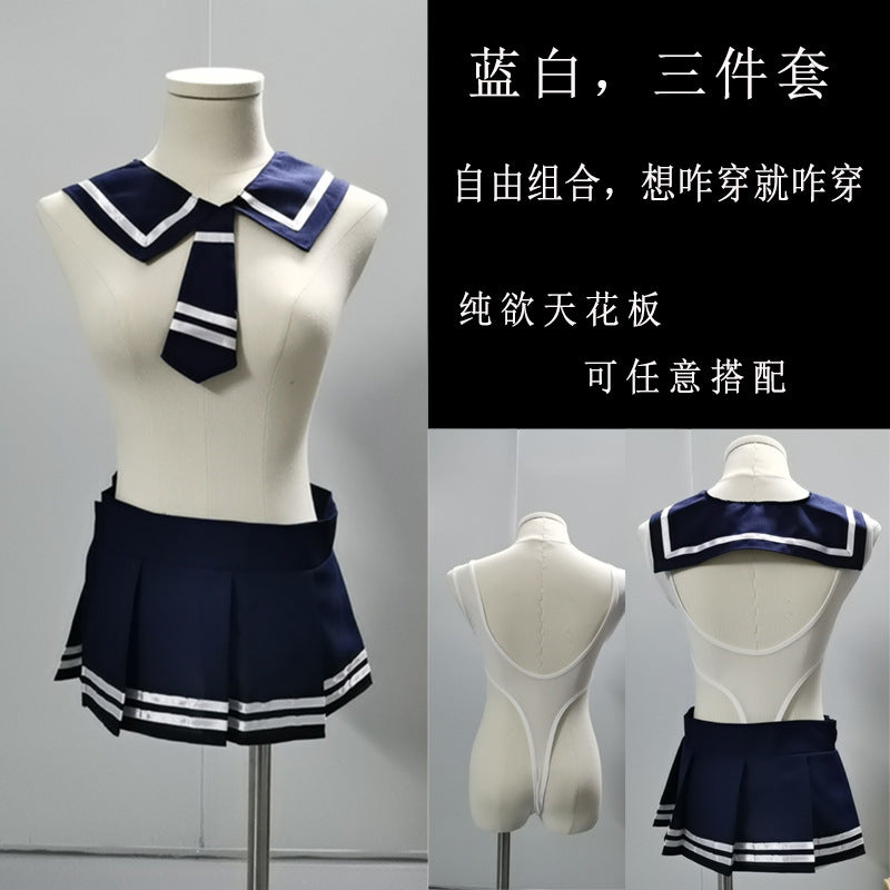 CS120 CT041-性感情趣內衣校園學生制服純裕誘惑透明大碼胖MM性感睡衣廠家制服批發代發