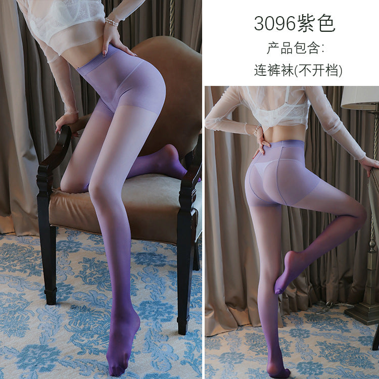 AS3096-漸變色絲襪批發女夏季性感黑絲超薄款防勾絲連褲襪子