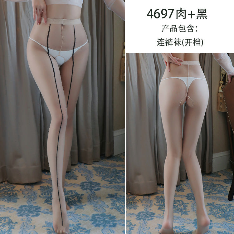 AS4697-情趣內衣絲襪女性感連褲襪開檔激情美腿襪連脚絲襪