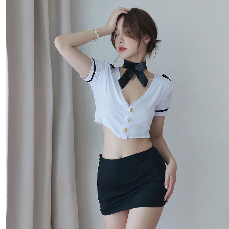 【A-1271】情趣內衣女士性感水手女警空姐制服角色扮演露乳誘惑