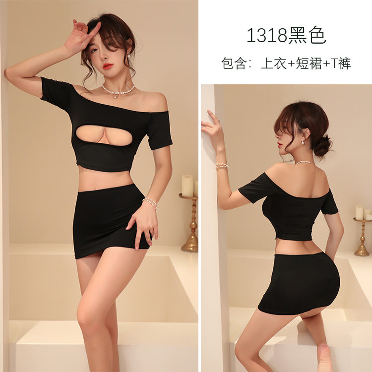 【A-1318】情趣內衣女性感透視秘書裝制服誘惑辦公OL包臀裙