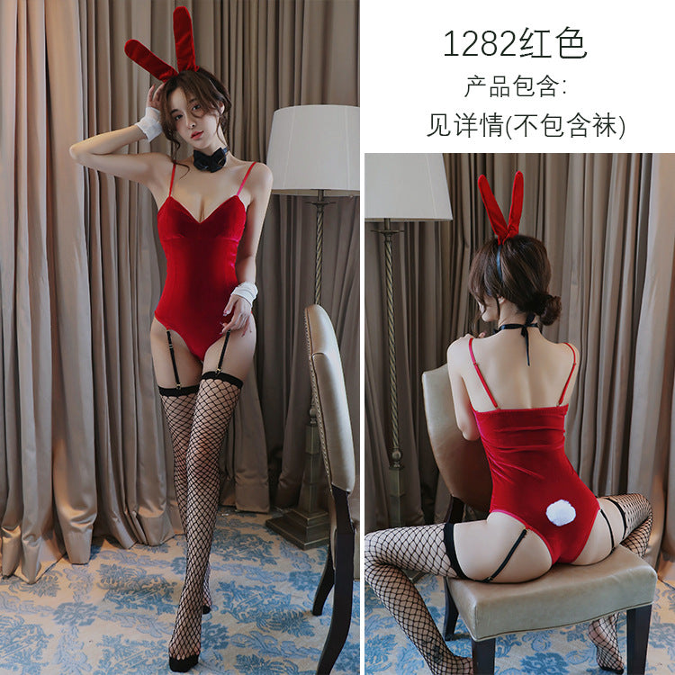 【A-1282】情趣內衣兔女郎性感連體衣含胸墊開檔制服誘惑裝