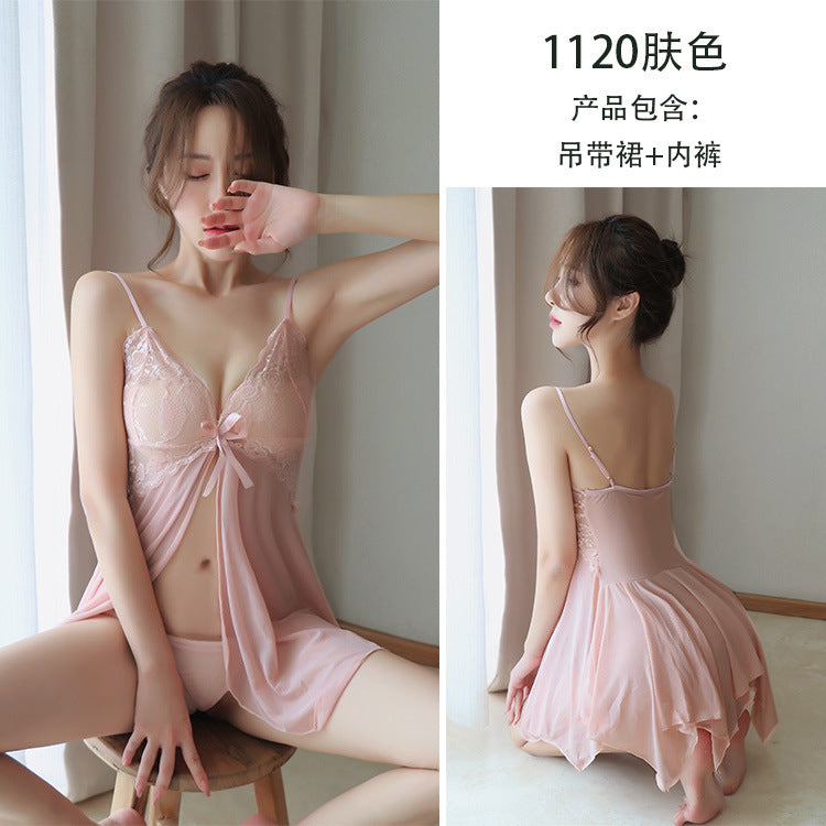 【A-1120】情趣內衣女士性感制服誘惑吊帶睡裙蕾絲睡衣