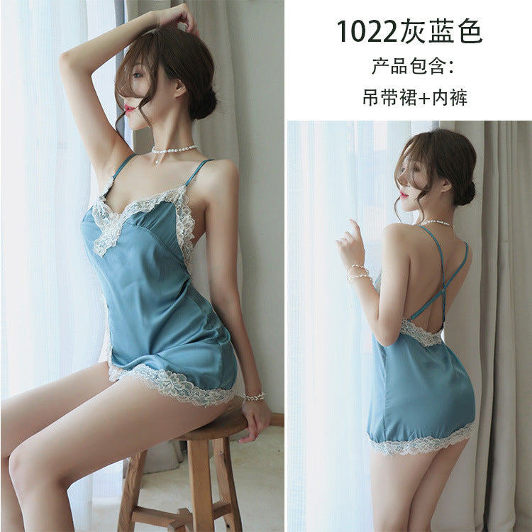 【A-1022】情趣内衣女露背吊带睡裙性感深V睡衣誘惑