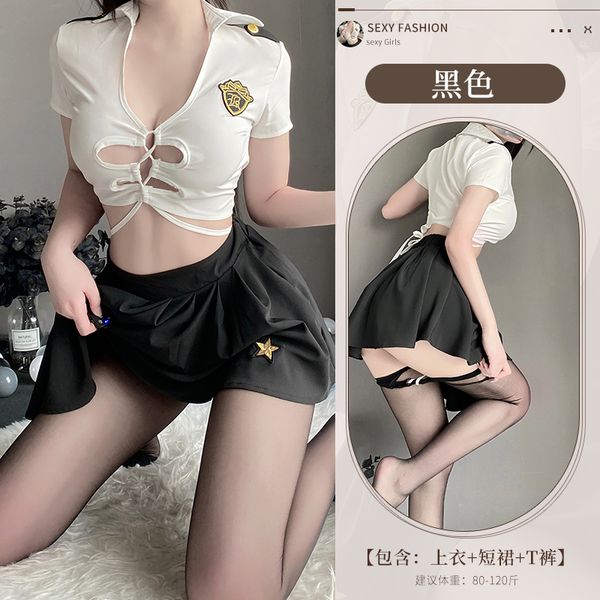 BT2697-性感內衣女警制服角色扮演誘惑套裝激情火辣床上女睡衣