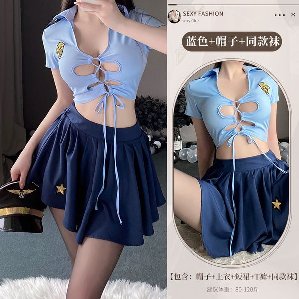 BT2697-性感內衣女警制服角色扮演誘惑套裝激情火辣床上女睡衣