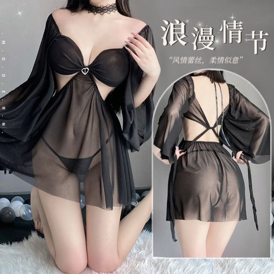 BS2711-性感內衣女透視網紗性感誘惑火辣開檔睡裙大碼激情女睡衣
