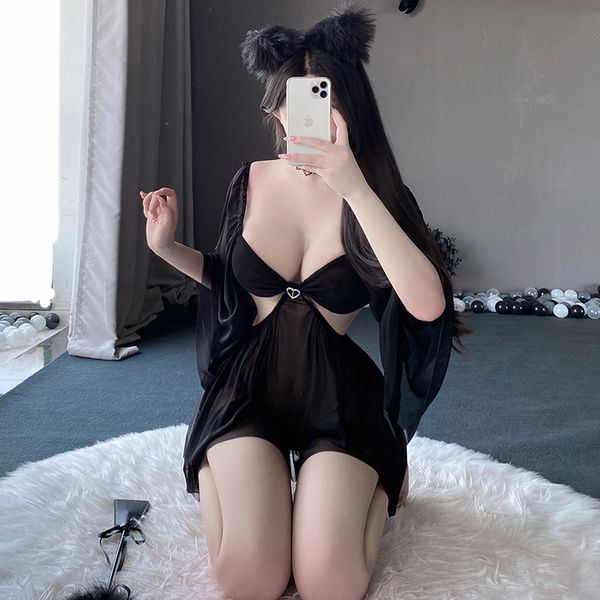 BS2711-性感內衣女透視網紗性感誘惑火辣開檔睡裙大碼激情女睡衣