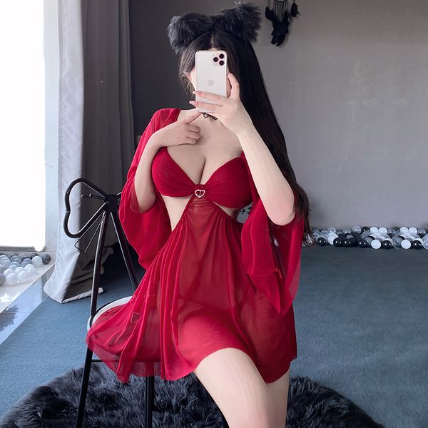 BS2711-性感內衣女透視網紗性感誘惑火辣開檔睡裙大碼激情女睡衣