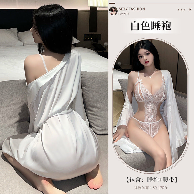 BS1648-性感內衣蕾絲開襠免脫連體衣性感誘惑透視鏤空女睡衣