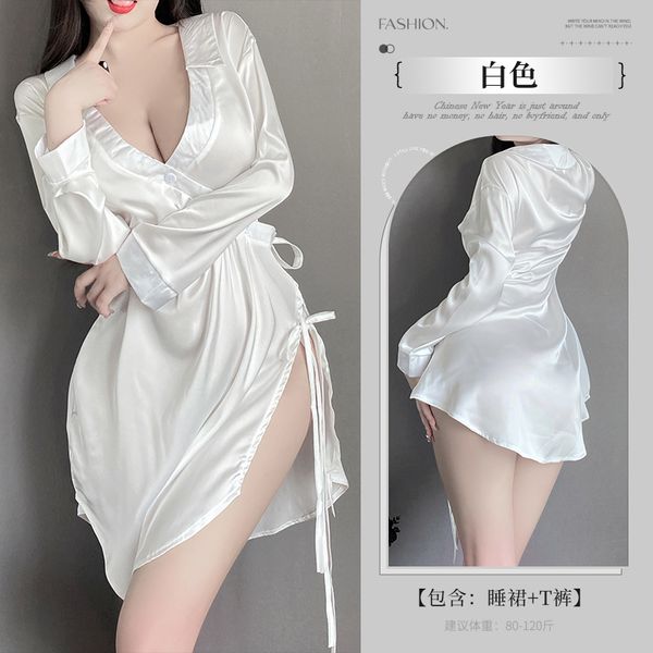 BS2751-性感內衣露肩襯衫式純欲睡裙性感暴露女裝大碼激情免脫女睡衣