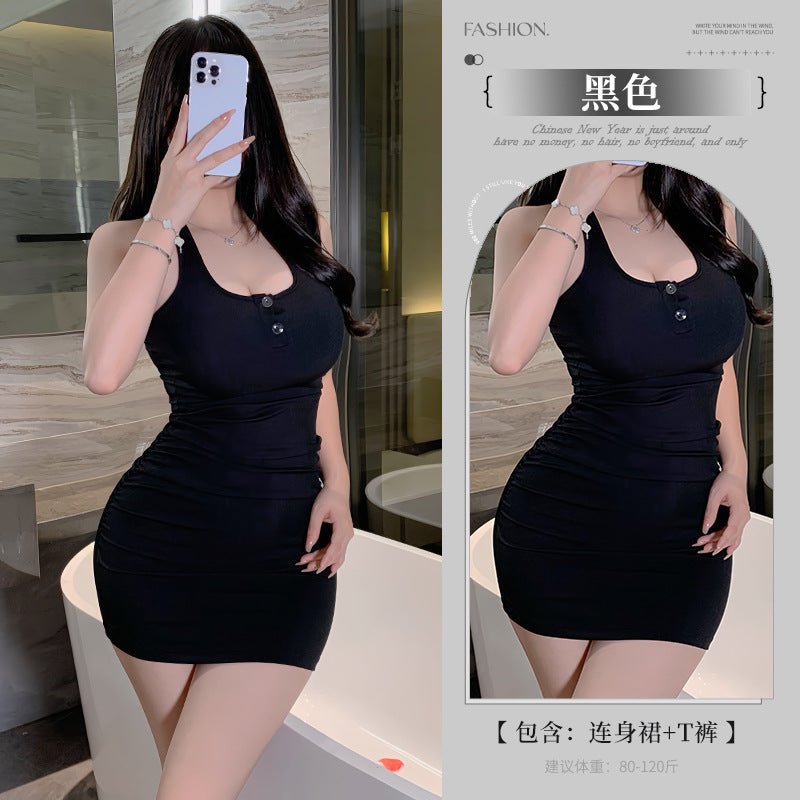BS8416-性感內衣情趣內衣純欲辣妹掛脖包臀修身連衣裙誘惑女睡衣睡裙