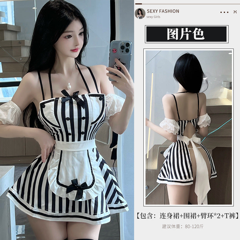 BT2762-性感內衣情趣內衣性感黑白純欲系女傭女僕cos角色扮演制服誘惑免脫裝女睡裙