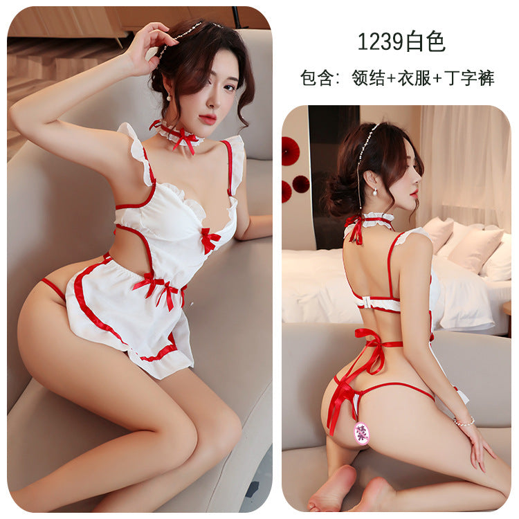【A-1239】情趣性感內衣女僕制服角色扮演誘惑女情趣睡衣女傭護士肚兜套裝