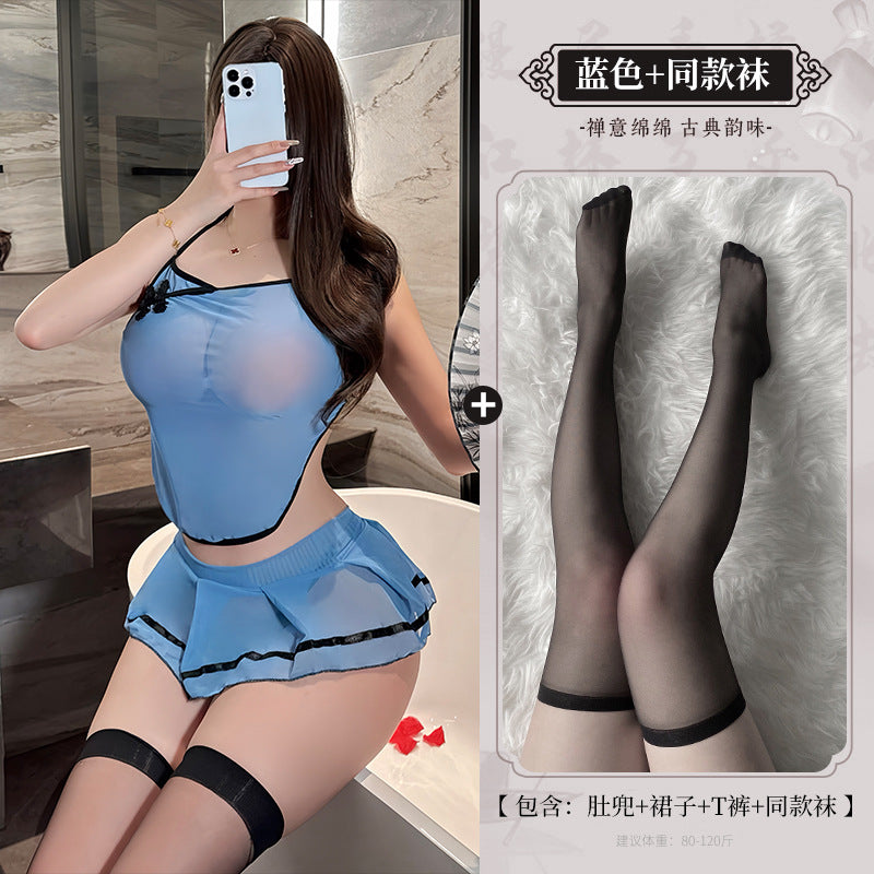 BT8429-性感內衣情趣內衣純欲風民國旗袍角色扮演制服套裝透視免脫女睡裙女睡衣