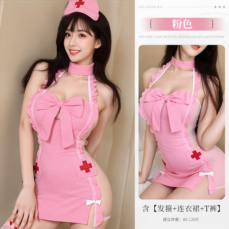 BT2501-2性感情趣內衣純欲護士制服誘惑睡衣床上睡衣大碼套裝女睡衣睡裙