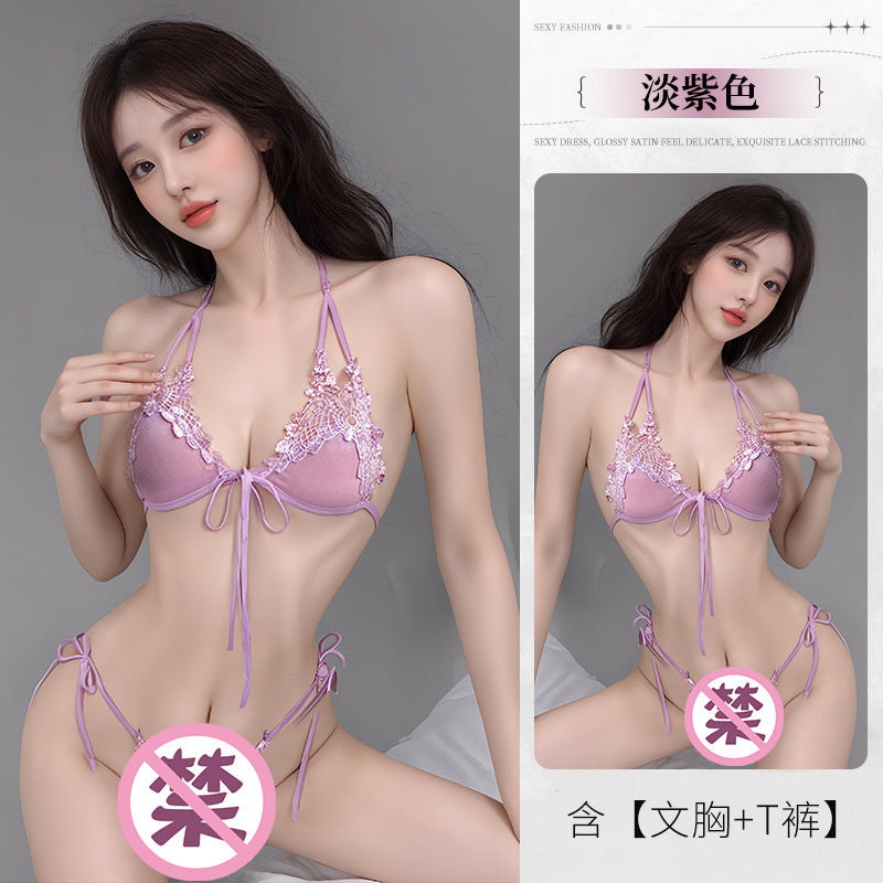 BS2056-情趣蕾絲胖mm三點式大碼女內衣性感純欲豐滿露胸激情套裝女睡衣睡裙
