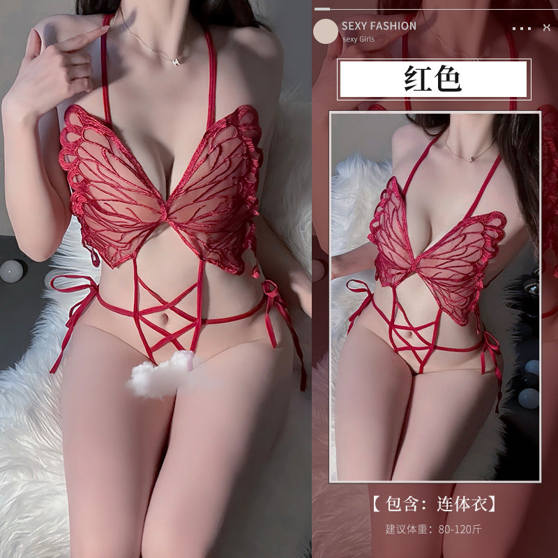 BS8572-性感內衣情趣內衣蝴蝶純欲蕾絲惹火情趣鏤空火辣誘惑激情連體裝女睡衣睡裙