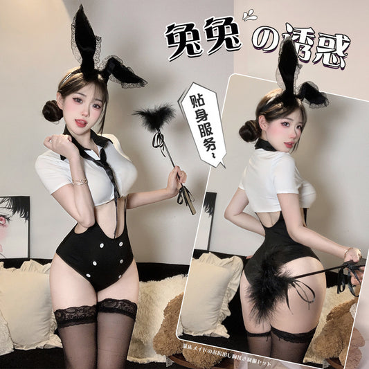 BT2896-性感內衣萌兔誘人連體套裝情趣內衣女純欲露臀誘惑角色扮演兔女郎女睡衣睡裙