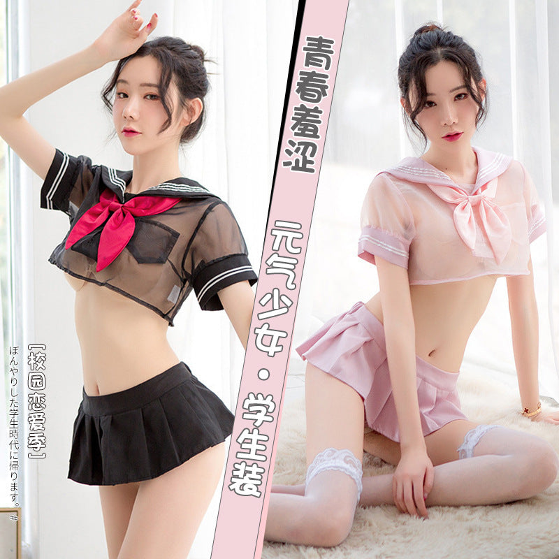 BT2359-性感內衣情趣內衣性感學生裝制服水手服短裙透明套裝誘惑女可愛學院風女睡衣睡裙