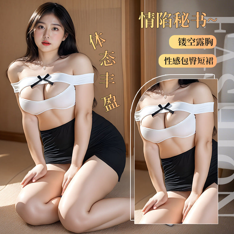 BT2470-2大碼性感情趣內衣女純欲秘書OL制服套裝夜店角色扮演大碼免脫套裝女睡衣睡裙