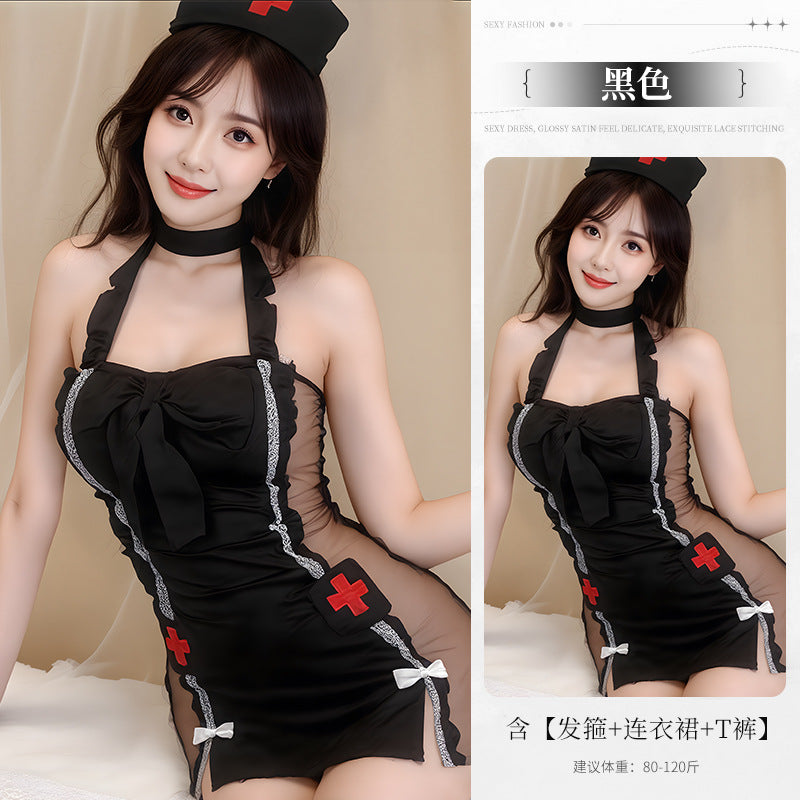 BT2501-2性感情趣內衣純欲護士制服誘惑睡衣床上睡衣大碼套裝女睡衣睡裙