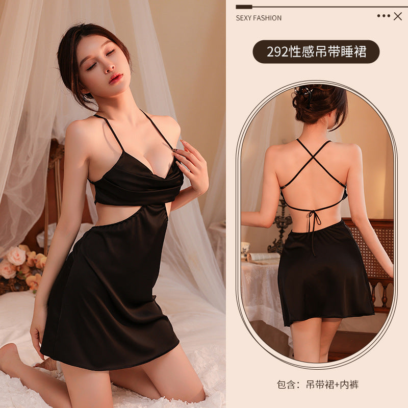 CS292-性感火辣情趣內衣大碼胖MM激情誘惑露背睡衣包臀吊帶裙