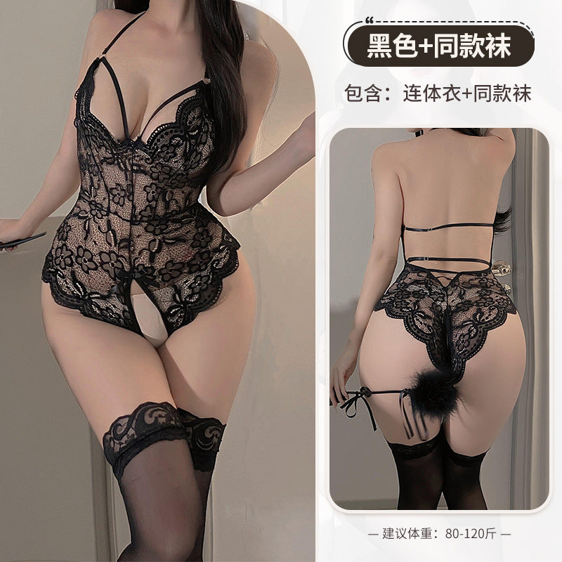 BS8014-性感內衣情趣激情蕾絲免脫連體挑逗透視調情誘惑性感女睡衣