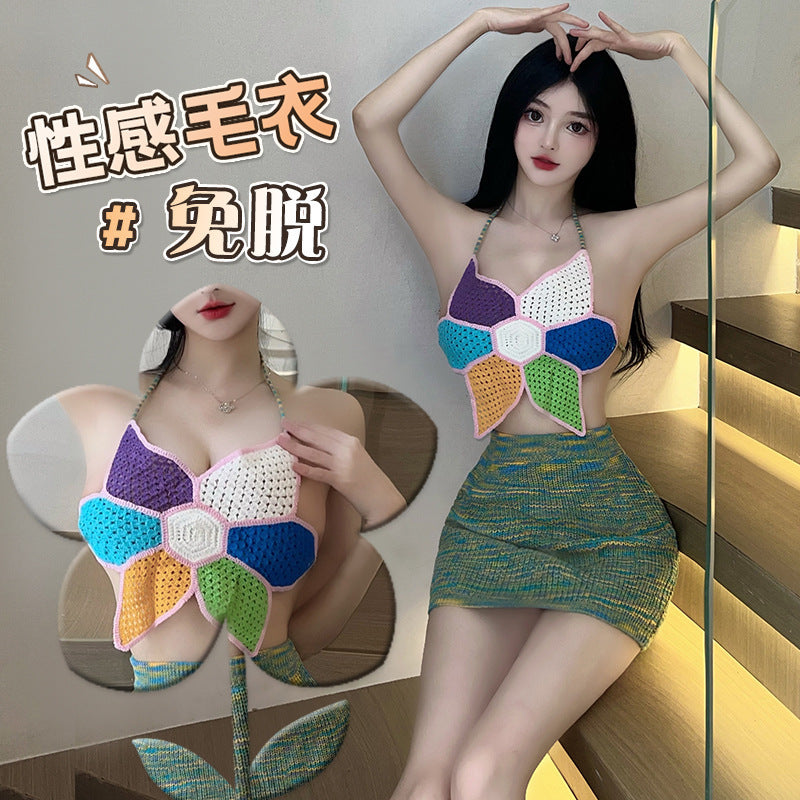 BS2853-性感露背毛衣性感內衣情趣内衣女套装诱惑调情免脱女睡衣